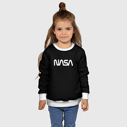 Свитшот детский Nasa white logo, цвет: 3D-белый — фото 2