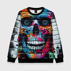 Детский свитшот Crazy color skull - graffiti