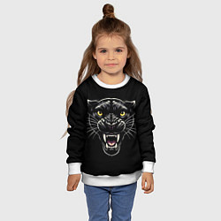 Свитшот детский Оскал пантеры - нейросеть, цвет: 3D-белый — фото 2