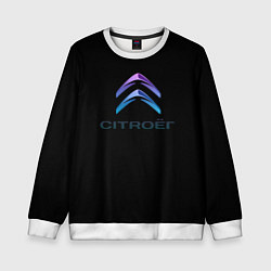 Свитшот детский Citroen logo neon, цвет: 3D-белый