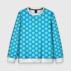 Свитшот детский Паттерн голубые звездочки, цвет: 3D-белый