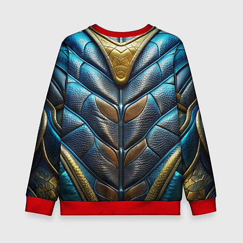 Детский свитшот Объемная синяя текстурная кожа / 3D-Красный – фото 2