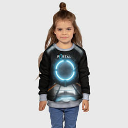 Свитшот детский Portal logo game, цвет: 3D-меланж — фото 2