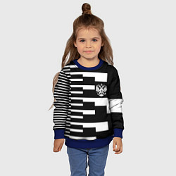Свитшот детский Россия геометрия, цвет: 3D-синий — фото 2
