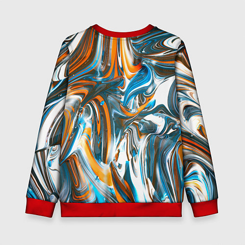 Детский свитшот Иллюзия смешанных абстрактных красок / 3D-Красный – фото 2