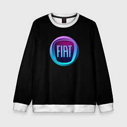 Свитшот детский FIAT logo neon, цвет: 3D-белый
