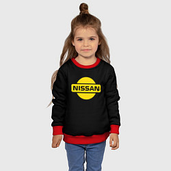 Свитшот детский Nissan yellow logo, цвет: 3D-красный — фото 2