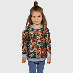 Свитшот детский Паттерн с драконом, цвет: 3D-меланж — фото 2