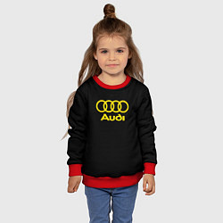 Свитшот детский Audi logo yellow, цвет: 3D-красный — фото 2