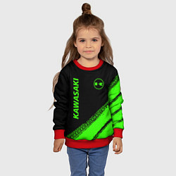 Свитшот детский Kawasaki - logo, цвет: 3D-красный — фото 2