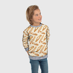 Свитшот детский The baguette pattern, цвет: 3D-меланж — фото 2
