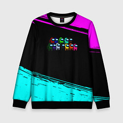 Детский свитшот Among us neon colors