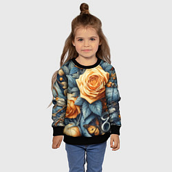 Свитшот детский Композиция из всякой всячины с розой - нейросеть, цвет: 3D-черный — фото 2