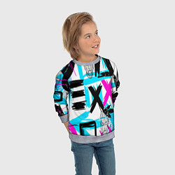 Свитшот детский Маска гопника, цвет: 3D-меланж — фото 2