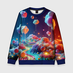 Свитшот детский Planet chupa chups - neon glow, цвет: 3D-синий