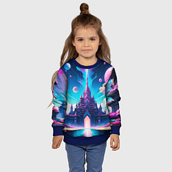 Свитшот детский Сказочный город - пейзаж, цвет: 3D-синий — фото 2