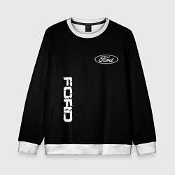 Свитшот детский Ford logo white steel, цвет: 3D-белый