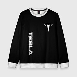 Детский свитшот Tesla logo white