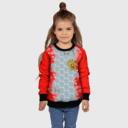 Свитшот детский Россия абстрактные соты, цвет: 3D-черный — фото 2
