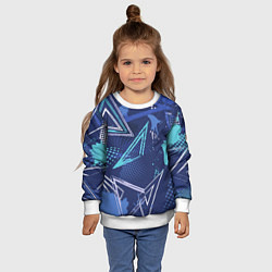Свитшот детский Яркий абстрактный узор для спорта, цвет: 3D-белый — фото 2