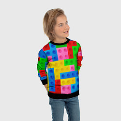 Свитшот детский Блоки цветового конструктора, цвет: 3D-черный — фото 2