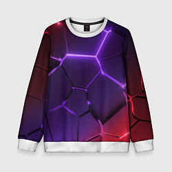 Детский свитшот Красно-фиолетовые неоновые плиты в разломе