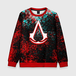 Свитшот детский Assassins Creed logo glitch, цвет: 3D-красный