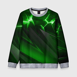 Свитшот детский Яркая зеленая объемная абстракция, цвет: 3D-меланж