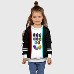 Свитшот детский Among us line, цвет: 3D-белый — фото 2