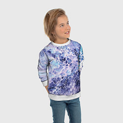 Свитшот детский Абстракция текстура воды и мрамора, цвет: 3D-белый — фото 2