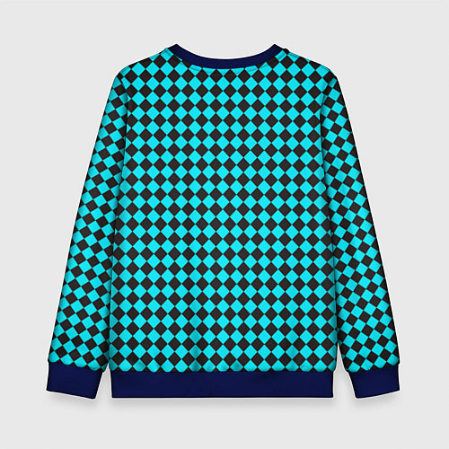 Детский свитшот Паттерн клеточка / 3D-Синий – фото 2