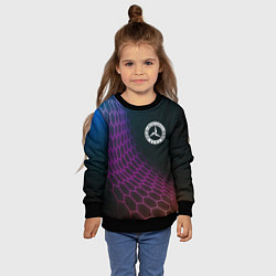 Свитшот детский Mercedes neon hexagon, цвет: 3D-черный — фото 2