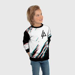 Свитшот детский Linkin park краски глитч, цвет: 3D-черный — фото 2