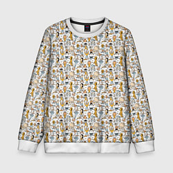 Свитшот детский Человечки и монстры, цвет: 3D-белый