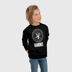 Свитшот детский Ramones rock logo, цвет: 3D-черный — фото 2