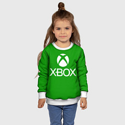Свитшот детский X-box logo green, цвет: 3D-белый — фото 2
