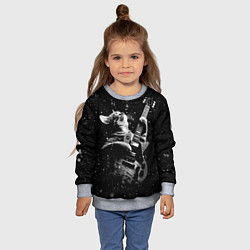 Свитшот детский Романтичный кот играет на гитаре, цвет: 3D-меланж — фото 2