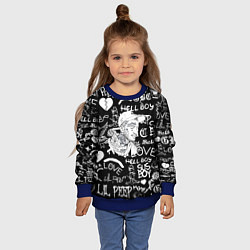 Свитшот детский Lil Peep pattern автографы лого, цвет: 3D-синий — фото 2