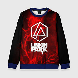 Свитшот детский Linkin park fire flower, цвет: 3D-синий