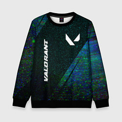 Свитшот детский Valorant glitch blue cybersport, цвет: 3D-черный