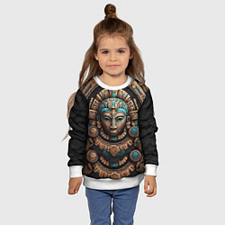 Свитшот детский Древние узоры цивилизации индейцев Майя, цвет: 3D-белый — фото 2