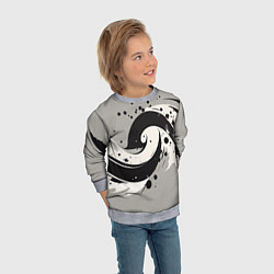 Свитшот детский Инь-янь абстракция - нейроарт, цвет: 3D-меланж — фото 2