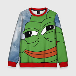 Свитшот детский Хитрый лягушонок пепе, цвет: 3D-красный