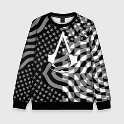 Свитшот детский Assassins Creed logo game usa, цвет: 3D-черный