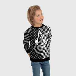 Свитшот детский Assassins Creed logo game usa, цвет: 3D-черный — фото 2