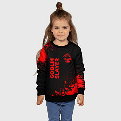 Свитшот детский Goblin Slayer - red gradient вертикально, цвет: 3D-черный — фото 2