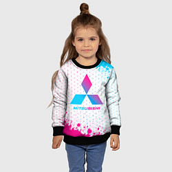Свитшот детский Mitsubishi neon gradient style, цвет: 3D-черный — фото 2