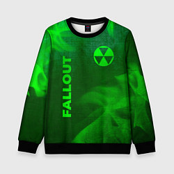 Свитшот детский Fallout - green gradient вертикально, цвет: 3D-черный