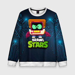 Свитшот детский Brawl start 8 bit skin old tv, цвет: 3D-белый