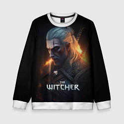 Свитшот детский The Witcher and fire, цвет: 3D-белый